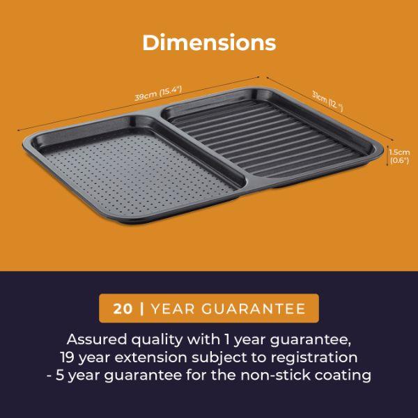 Non-Stick Divided Baking Tray 39x31x1.5cm