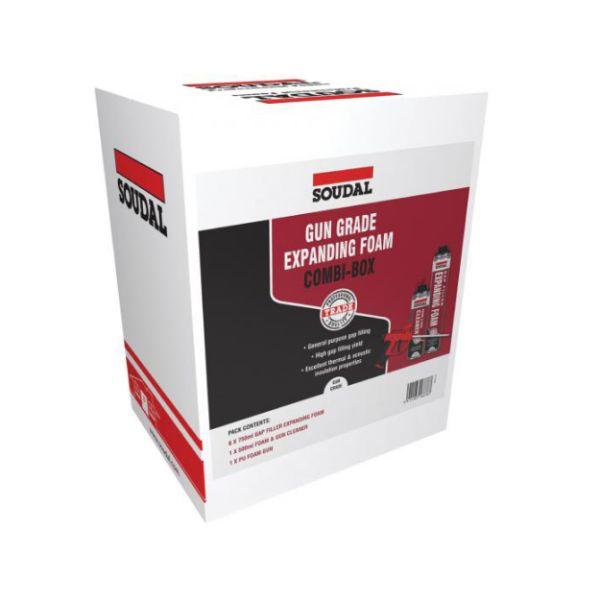Soudal Gap Filler Expanding Foam Gun Grade Combi Box Champagne