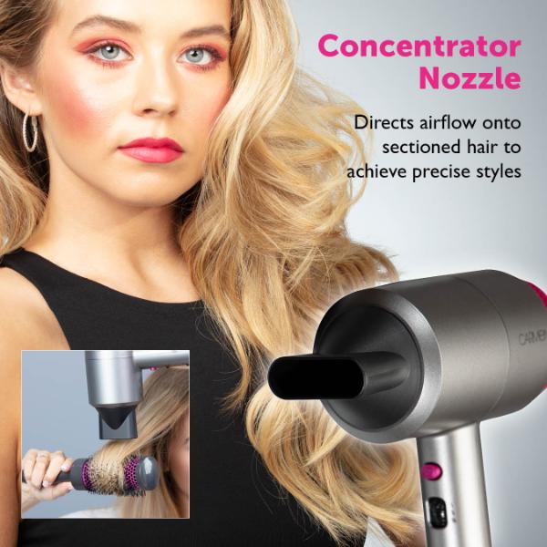 Carmen 1800W Neon DC Pro Hair Dryer Grey & Pink