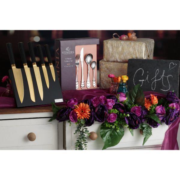 Viners Titan Gold 6 Piece Knife Block Giftbox