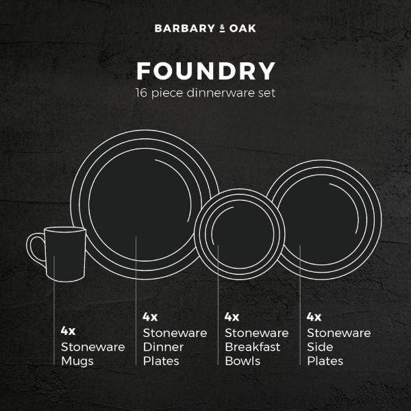Barbary & Oak Foundry 16 Piece Dinnerware