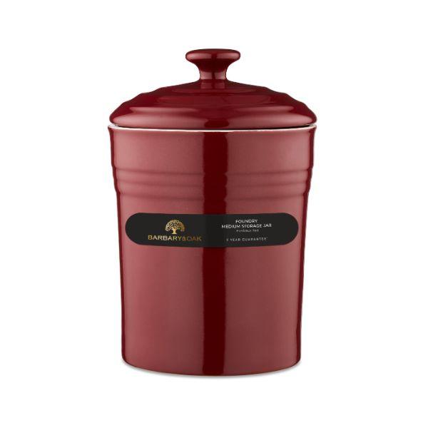 Barbary & Oak 23Cm Ceramic Storage Jar Red