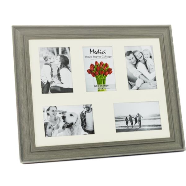 5 Pict Collage Grey Frame