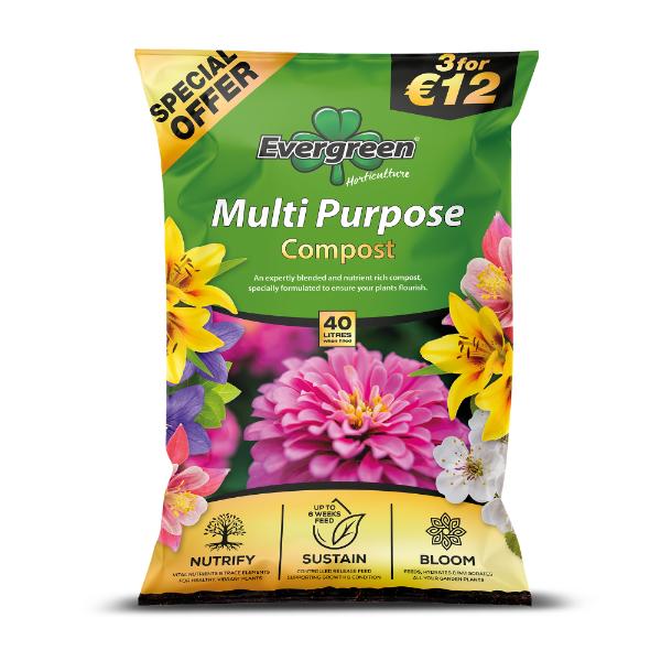Evergreen Multi-Purpose Compost 40L 3 for €12