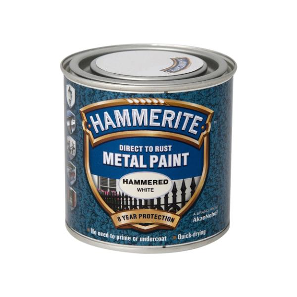 Hammerite Metal Paint Hammered White 250ml