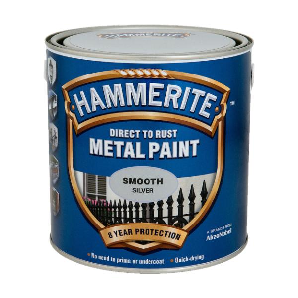 Hammerite Metal Paint Smooth Silver 2.5L