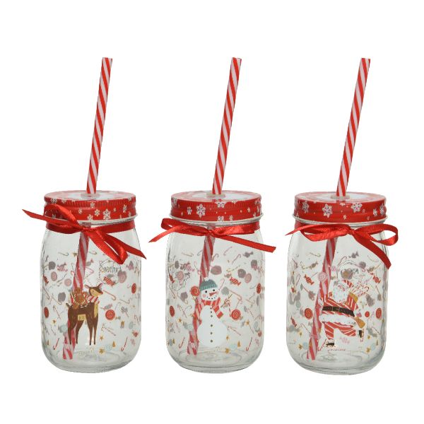 Christmas Drinking jar - glass