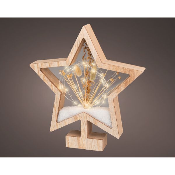 Christmas Micro LED Frame Star shaped in Natural/Warm Light
