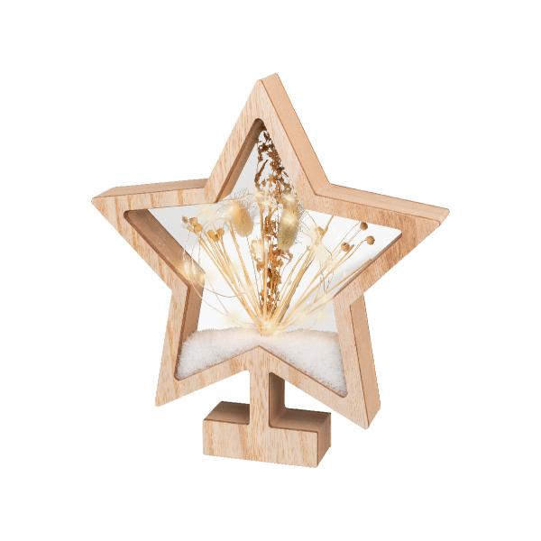 Christmas Micro LED Frame Star shaped in Natural/Warm Light