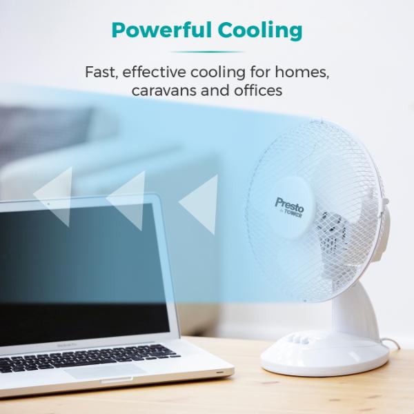 Tower Presto 9" Desk Fan White