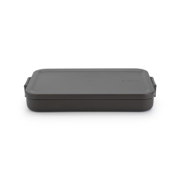 Make & Take Lunch Box, Flat, Plastic - Dark Grey