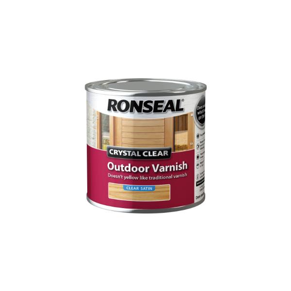Ronseal Crystal Clear Outdoor Varnish Satin 250Ml