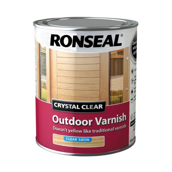 Ronseal Crystal Clear Outdoor Varnish Satin 750Ml