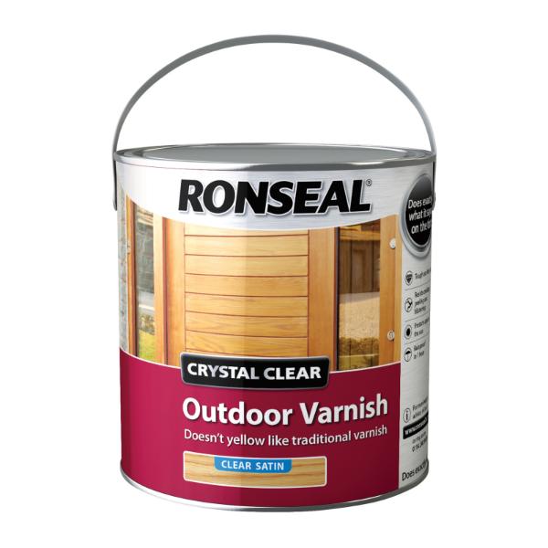 Ronseal Crystal Clear Outdoor Varnish Satin 2.5Lt