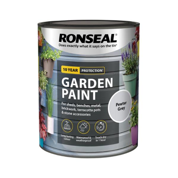 Ronseal Garden Paint Pewter Grey 750Ml