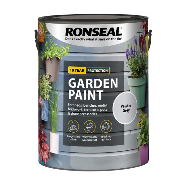 Ronseal Garden Paint Pewter Grey 5L