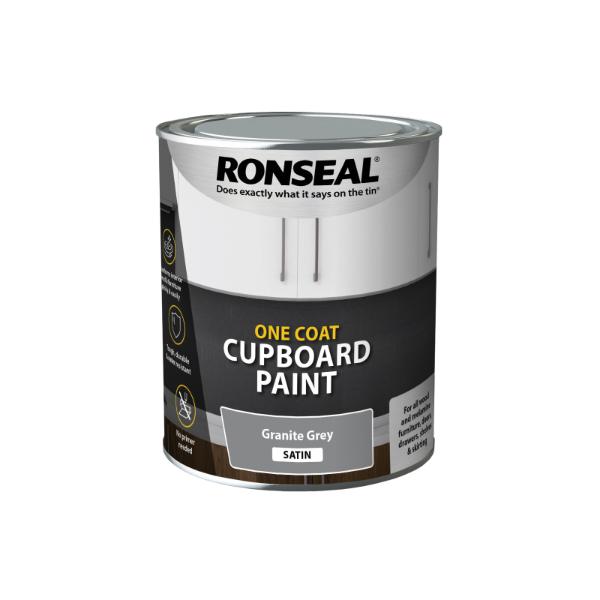 Ronseal One Coat Cupboard Melamine &amp; Mdf Paint Granite Grey Satin
