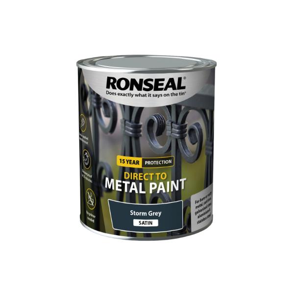 Ronseal Direct To Metal Storm Grey Satin 750Ml