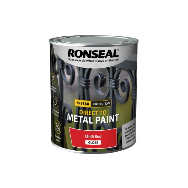 Ronseal Direct To Metal Chilli Red Gloss 750Ml