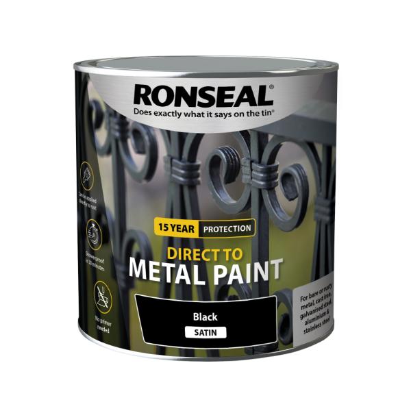 Ronseal Direct To Metal Black Satin 2.5L