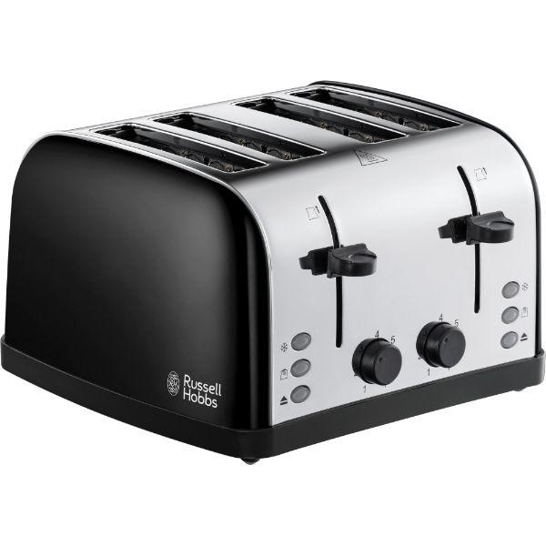 Russell Hobbs 4 Slice Black Steel Toaster