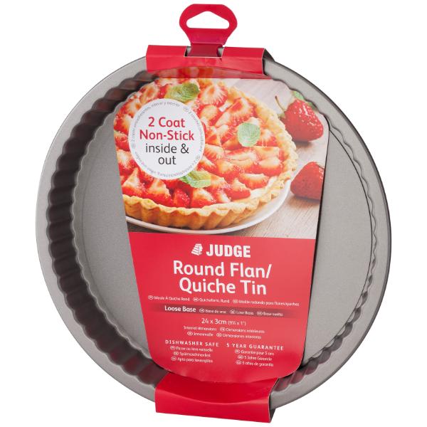 Judge Bakeware 10"/25cm Round Flan Tin Loose Base Non-Stick