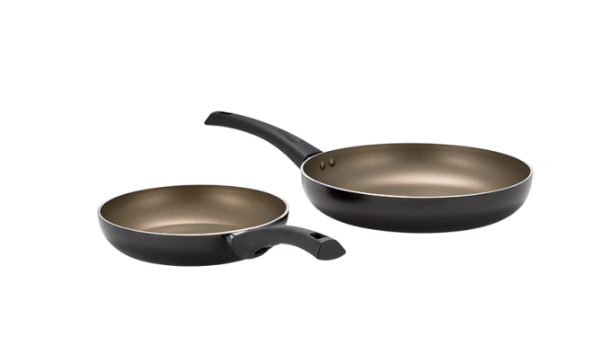 Judge Essentials Radiant 2 Piece Frying Pan Set 22Cm & 28Cm Non-Stick Black