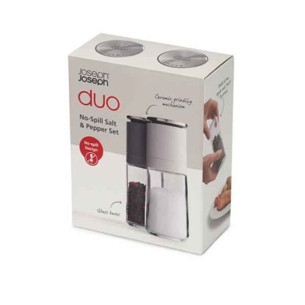 JJ DUO No-spill Salt & Pepper Set - Grey