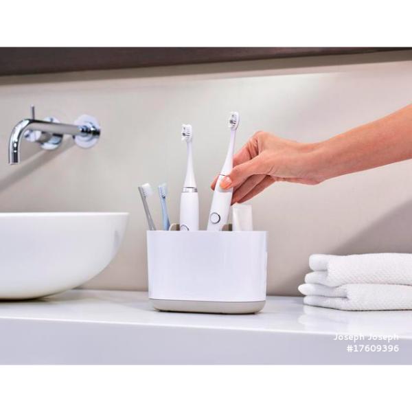 JJ DUO Large Toothbrush Caddy - White