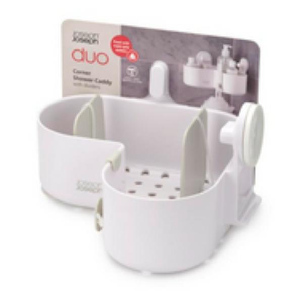 JJ DUO Corner Shower Caddy - White