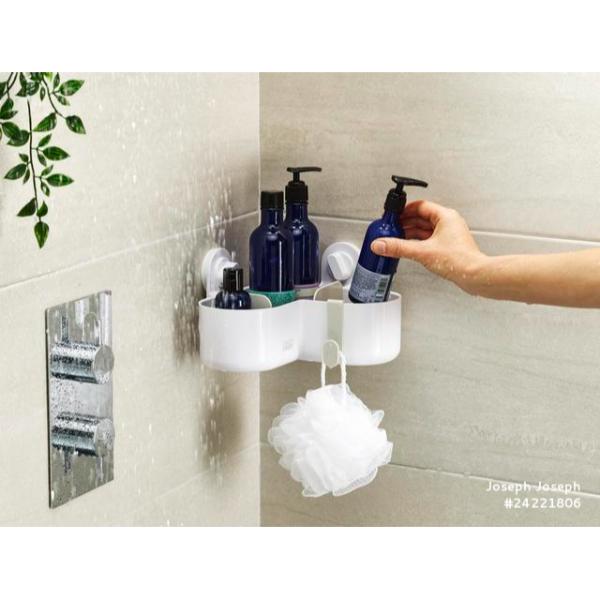 JJ DUO Corner Shower Caddy - White