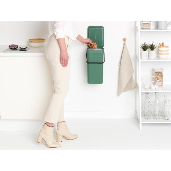 Sort & Go Waste Bin 16L Fir green