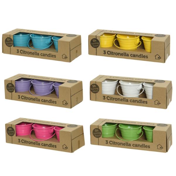 Citronella candle wax in metal bucket