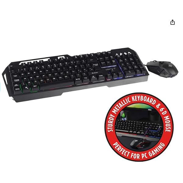 Metallic Keyboard And Mouse - Uk Layout