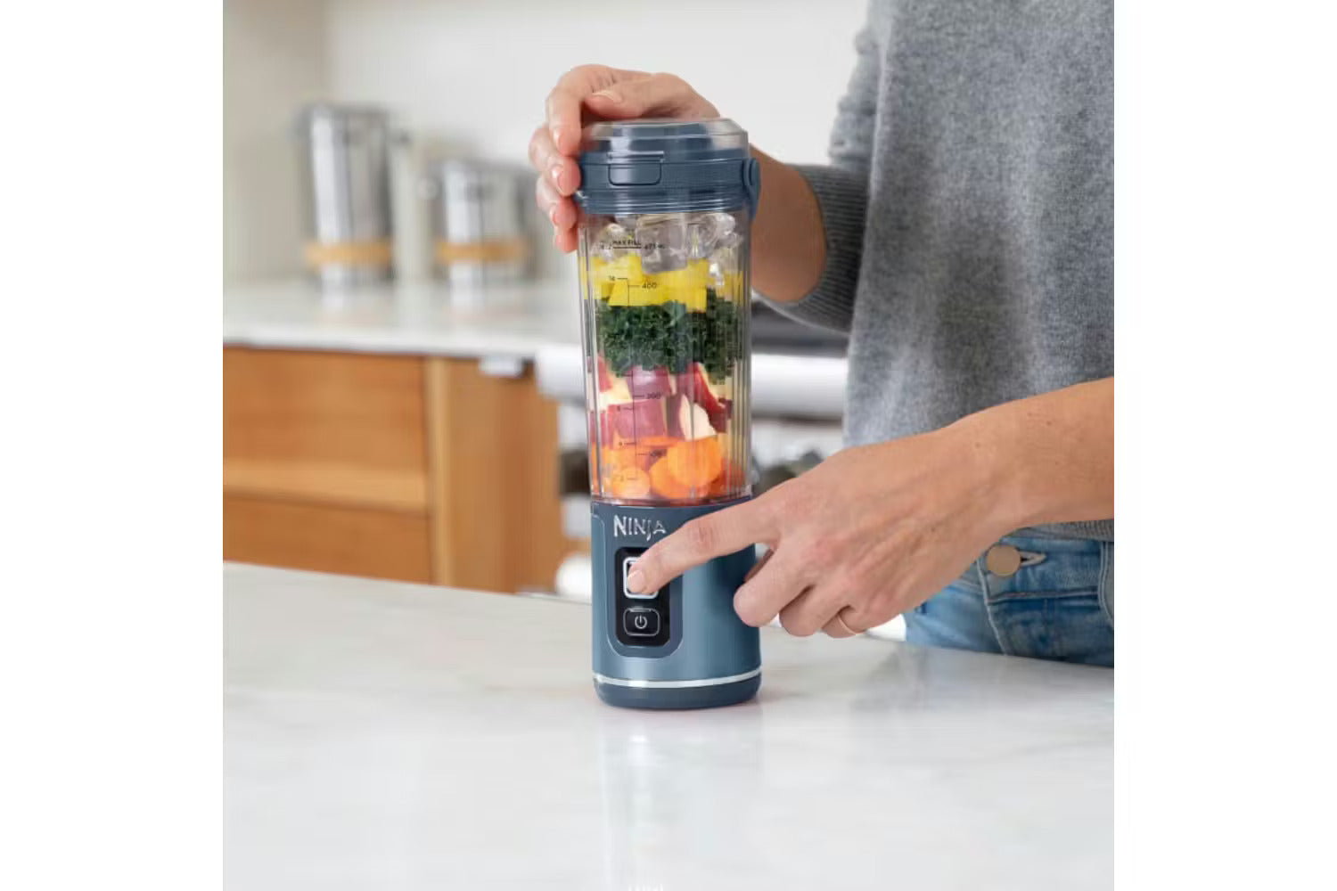 Ninja Blast Cordless Portable Blender Denim Blue BC151UKNV