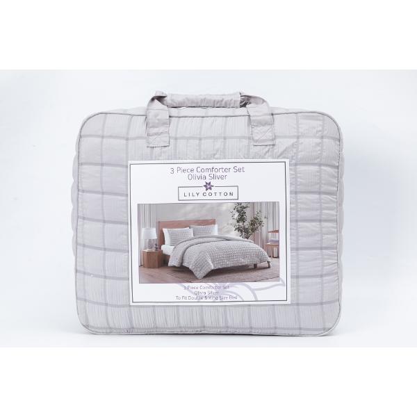 Olivia Grey 3PC Comforter