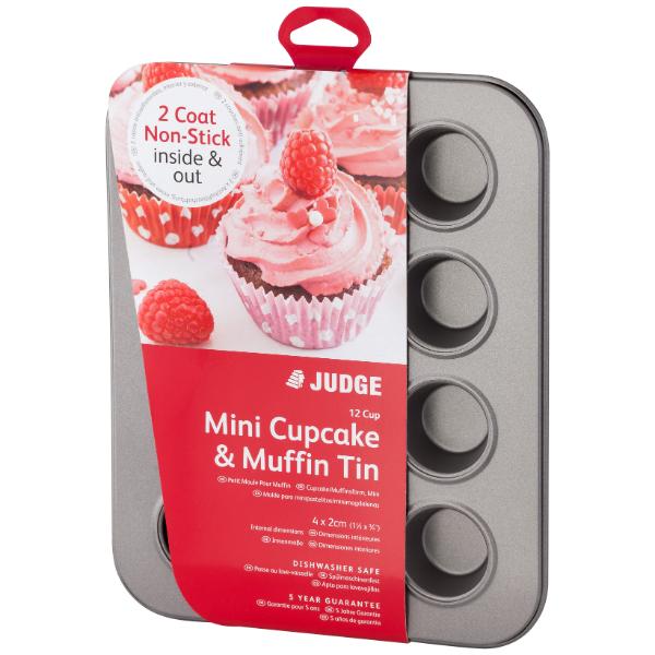 Judge Bakeware 12 Cup Mini Cupcake/Muffin Tin Cup Size 4 x 2cm Non-Stick