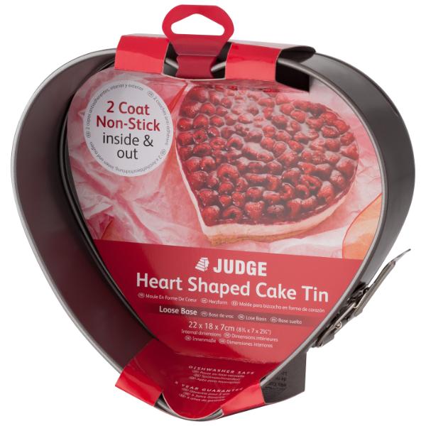 Judge Bakeware 22 x 18 x 7cm Heart Shaped Cake Tin Springform Non-Stick