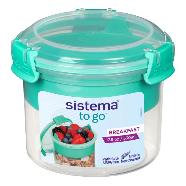 Sistema Breakfast To Go - Clear with Coloured Clips