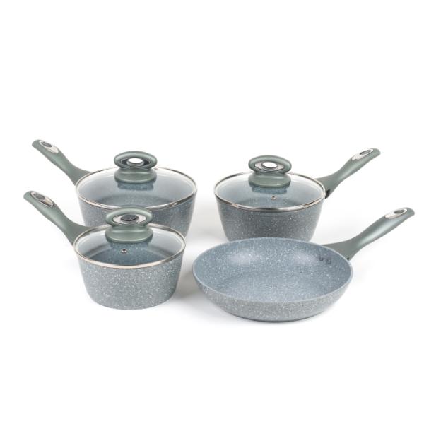 Salter Marblestone 4pc Pan Set Grey