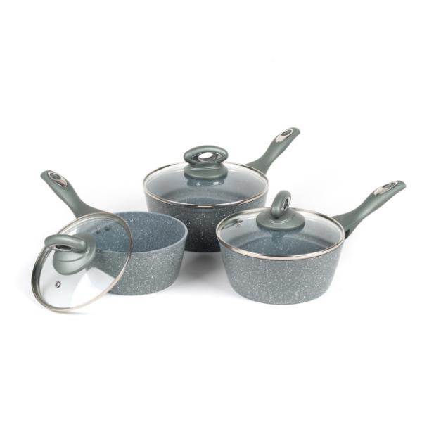 Salter Marblestone 4pc Pan Set Grey