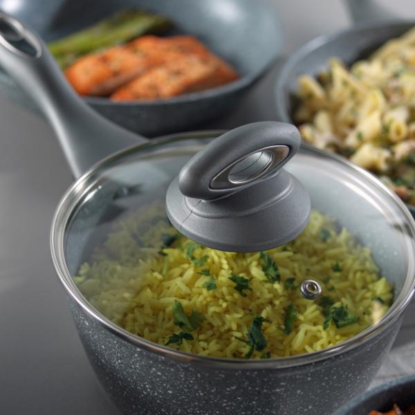 Salter Marblestone 4pc Pan Set Grey