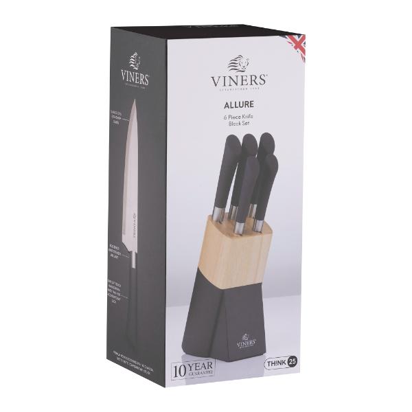 Viners Allure 6pc Knife Block Set Giftbox
