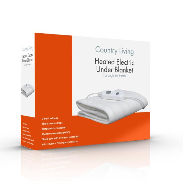 Country Living Single Electric Heated Blanket - 60X120cm