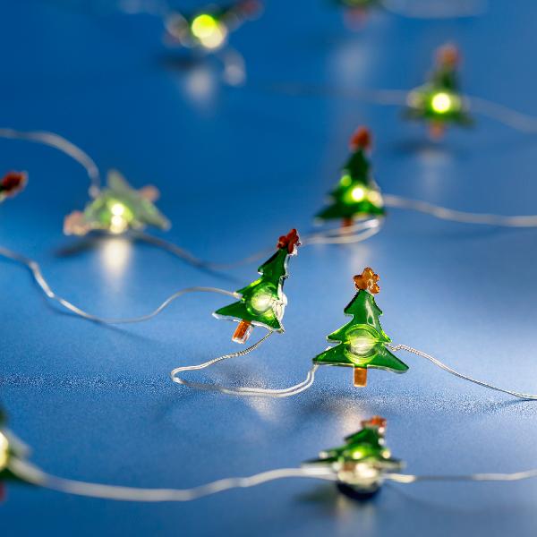 Christmas Micro LED Deco String Lights Battery Operated Indoor