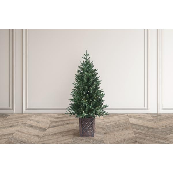 Battery Operated Conifer Pre-LIt Porch Tree With 100 Warm White LEDs 4ft (1.2m)