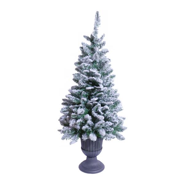 Jingles Belgravia Potted Frosted Spruce Christmas Tree 4Ft
