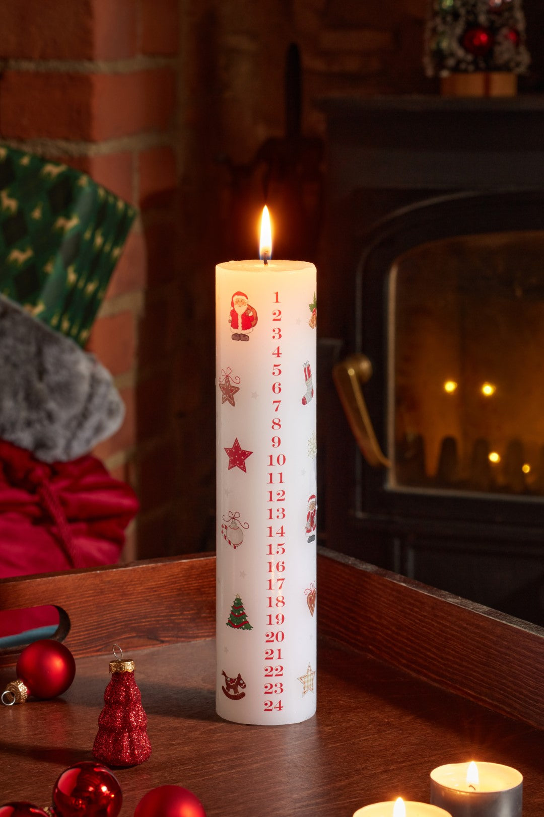 Three Kings Traditional Advent Candle 22cm