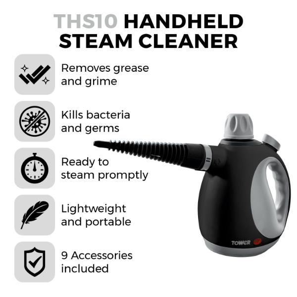 Tower THS10 Handheld Steam Cleaner Platinum