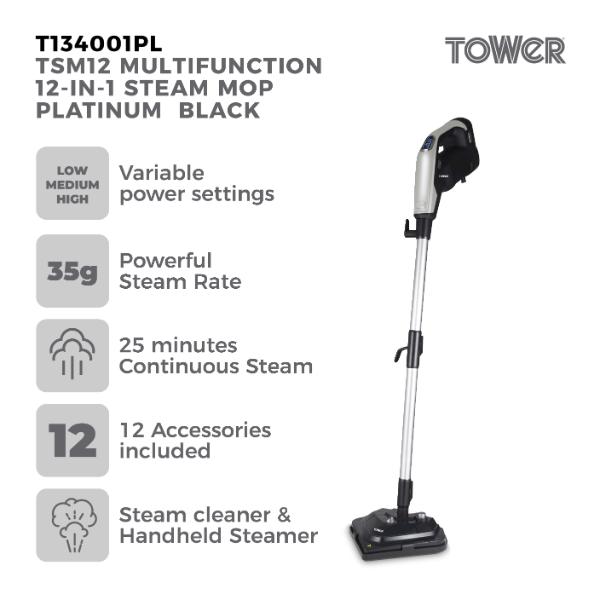 Tower TSM12 Multifunction 12-in-1 Steam Cleaner